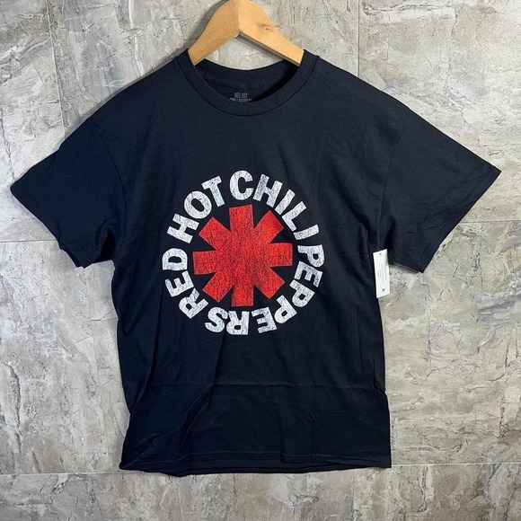 Authentic RED HOT CHILI PEPPERS Classic Asterisk Slim Fit T-Shirt Medium NEW